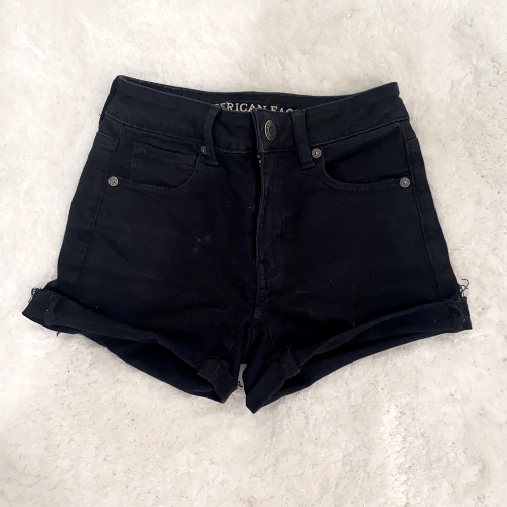 American Eagle Black Jean shorts Size 0